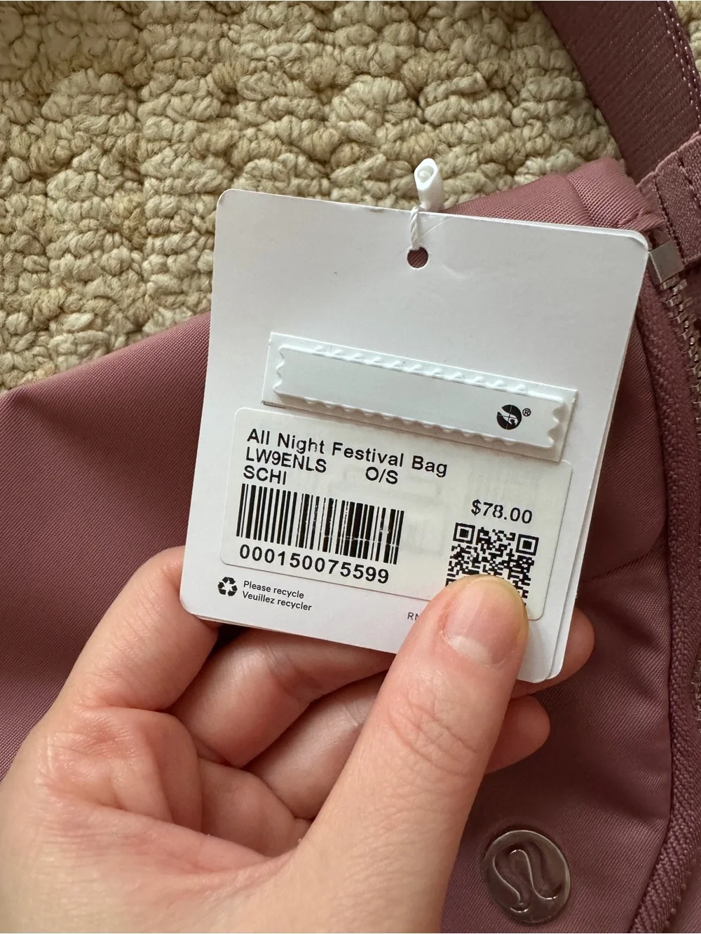 Lululemon All Night Festival Bag in Dusty Rose